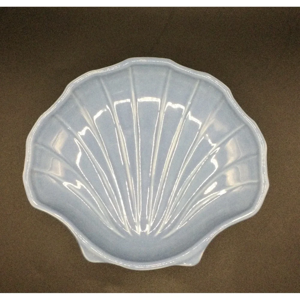 Vtg Pfaltzgraff Periwinkle Blue Clam Shell Dish/Trinket Dish - Made In USA